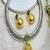 Oxidised silver hasli necklace set with golden jhumka pendant|kundan studded traditional indian bridal choker