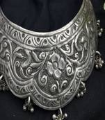Oxidized silver choker necklace | handmade tribal rajasthani jewelry