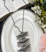 Boho afghan pendant necklace: tribal oxidized german silver jewelry