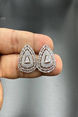 Trillion cut diamond stud earrings,geometric studs, triangle wedding minimalist statement studs 3
