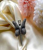 Oxidized silver butterfly ring: adjustable boho statement jewelry