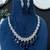 Blue sapphire drop necklace set, silver statement necklace earrings set, bridal wedding jewelry