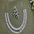 Amethyst bridal jewelry set: cubic zirconia necklace & drop earrings