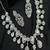 Sparkly teardrop cz bridal jewelry set: silver wedding necklace & earrings