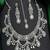 Silver cz bridal jewelry set: choker necklace, earrings, maang tikka