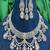 Silver cz bridal jewelry set: choker necklace, earrings, maang tikka
