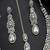 Silver cz bridal jewelry set: choker necklace, earrings, maang tikka