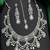 Silver cz bridal jewelry set: choker necklace, earrings, maang tikka