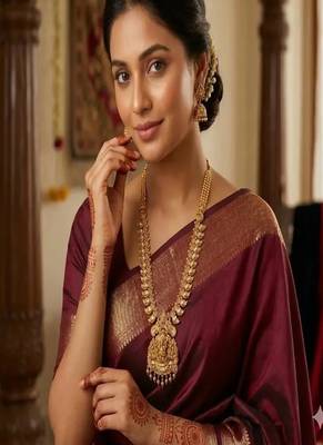 Antique gold temple jewelry set|ganesh lakshmi haram necklace, jhumka earrings 1
