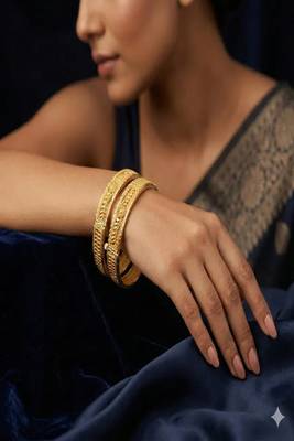 Intricate 22k gold plated antique bangles|traditional indian bridal filigree bracelet set 1