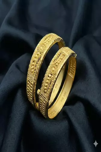 Intricate 22k gold plated antique bangles|traditional indian bridal filigree bracelet set