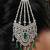 Mughal style jhoomar passa | emerald cubic zirconia bridal headpiece