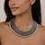 Oxidised silver layered bead necklace|tribal boho statement choker