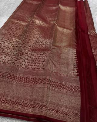 Banarasi Soft Silk Woven Brown Color Women's Saree With Blouse Set 3