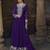 Purple embroidered georgette semi-sttich wedding wear gown style with dupatta