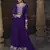 Purple embroidered georgette semi-sttich wedding wear gown style with dupatta