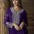 Purple embroidered georgette semi-sttich wedding wear gown style with dupatta