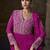 Magenta embroidered georgette semi-sttich wedding wear gown style with dupatta