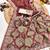 Women's maroon printed cotton saree with unstiched blouse piece