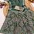 Women's bottle green printed cotton saree with unstiched blouse piece
