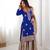 royal blue & beige designer sharara suit