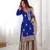 royal blue & beige designer sharara suit
