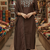Label divine attire coffee brown silk blend kurta pant set with chanderi dupatta and sequins thread work