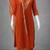 Label divine attire women orange cotton silk embroidered kurta set with pant and net dupatta