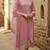 Label divine attire women pink cotton silk embroidered kurta pant set with net dupatta