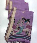 Light Purple  Color Weaving design Munga cotton saree 