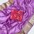 Lavender Color Jari Jaqurad Woven with Hand Daying Work Georgette Saree