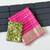 Pink Color Jari Jaqurad Woven with Hand Daying Work Georgette Saree