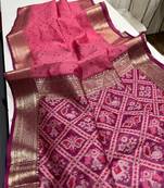 Pink Color bandhani and Patola  silk  Saree