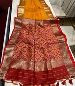 Yellow Color bandhani and Patola  silk  Saree