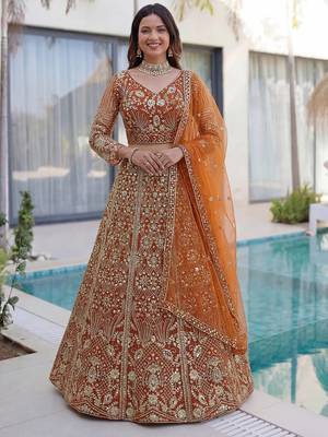 Designer wedding Net lehenga choli 1