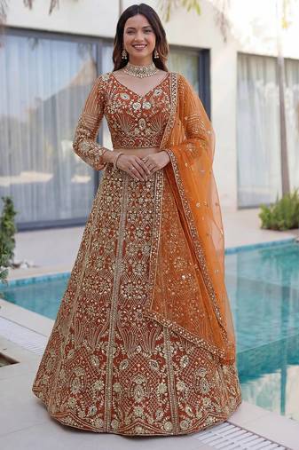 Designer wedding Net lehenga choli
