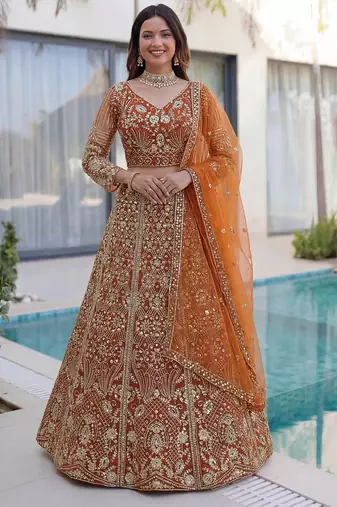 Designer wedding Net lehenga choli