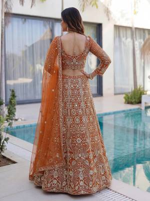 Designer wedding Net lehenga choli 4