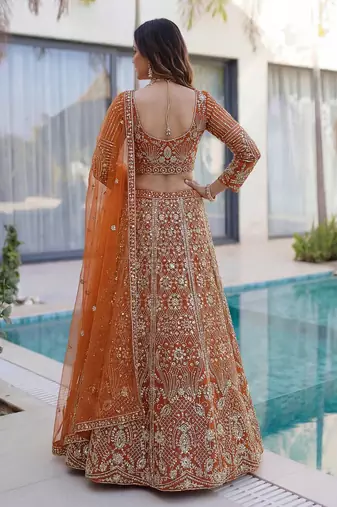 Designer wedding Net lehenga choli