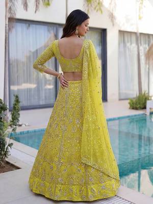 Designer wedding net lehenga choli 3