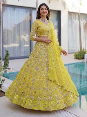 Designer wedding net lehenga choli 1