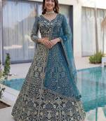 Designer wedding net lehenga choli