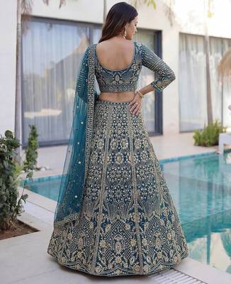 Designer wedding net lehenga choli 3