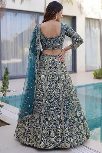 Designer wedding net lehenga choli