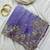 Purple  Color Sequence Embrodairy Cuttwork  Silk Saree