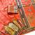 Orange Color Jaqurad Weaving With Print Work Dola Silk Saree