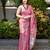 Elegance pink woven pure silk blend multicolor saree with unstitched blouse