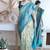 Floral rama green woven pure silk blend multicolor saree with unstitched blouse