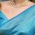 Elegance aqua blue woven silk cotton saree with unstitched blouse