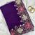 Purple Color Multi thread embroidery cut work Crunchy silk Saree